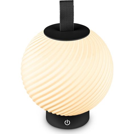 Briloner LED Tischlampe Kabellos Ø18x25 cm Rund 2W 150lm 2700K Warmweiß Dimmbar Schwarz - Tischleuchte Wohnzimmer Schlafzimmer Balkon (1/5)