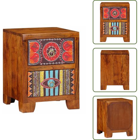Nachttisch 35x35x45 cm Massivholz Akazie - Nachttisch - Nachttische - Beistelltisch - Nachtschrank (1/5)