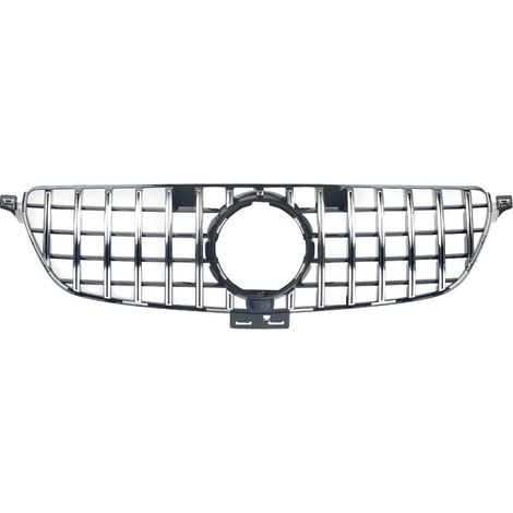 Parrilla delantera del radiador, estilo GT-R, compatible con el Mercedes GLE W166, cromo negro. (1/2)