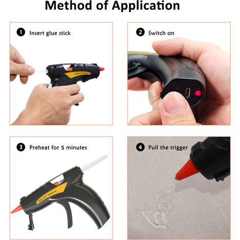 Jeffergarden USB Lithium-Ion Hot Melt Glue Gun Set with 50pcs 0.7150 mm glue sticks (1/5)