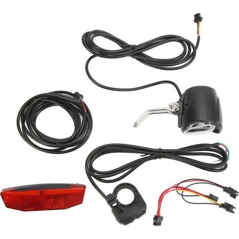 Ensemble d'éclairage vélo électrique phare et feu arrière, interrupteur double, 4 LED ABS, kit 3 en 1 pour usage extérieur (1/5)