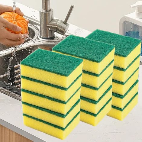 Lot de 15 éponges de nettoyage de cuisine, éponges de nettoyage double face, fournitures de nettoyage pour la maison et la cuisine, éponges à récurer (1/5)