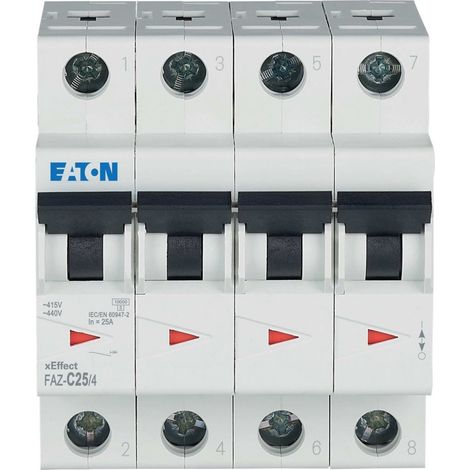 Interrupteur et disjoncteur Eaton faz-c25/4 25A 4 pôles