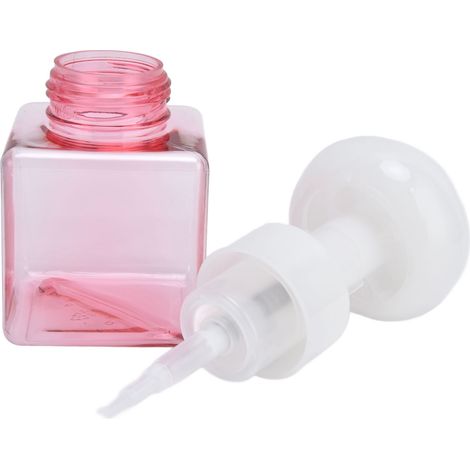 Flacon pompe mousse PETG 250ml, distributeur savon liquide moussant, bouteille cosmétique transparente rose motif floral, récipient doseur mousse pour salle de bain. (1/5)