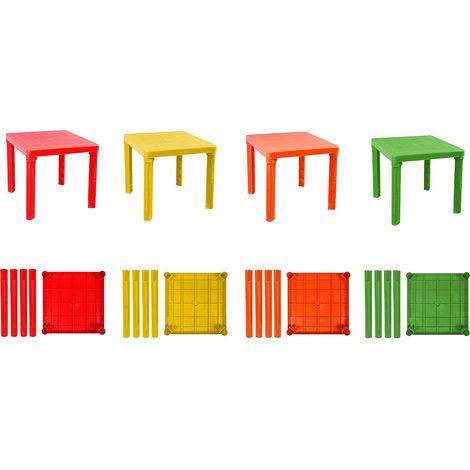 Tavolo per Bambini in plastica Colorata Rigida smontabile tavolino da Gioco per casa Giardino o cameretta