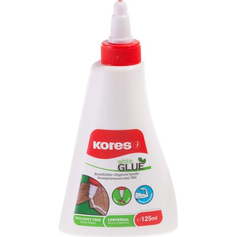 Colle Liquide de Bricolage Blanche, Fixation Extra-Forte, pour Enfants et Adultes, Sûre et Non Toxique, pour l'Artisanat, les Fournitures Scolaires et de Bureau, Paquet de 1 x 125ml (1/4)
