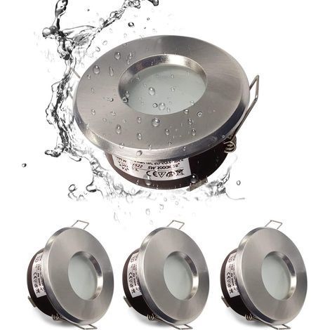 IP65 spot LED encastrable étanche, configuration de douille GU10, adapté aux spots de salle de bain et de cuisine (ampoule non incluse) Satin Nickel Downlight découpe 75mm (1/5)