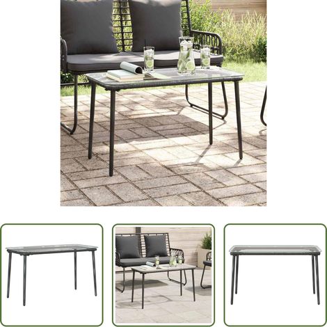 Table extérieure - Table de Jardin Noir 80 x 40 x 45 cm polyrotin (1/5)