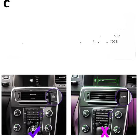 Interfaz CarPlay y Android Auto, conectividad inalámbrica, soporte para cámara, para Volvo (1/2)