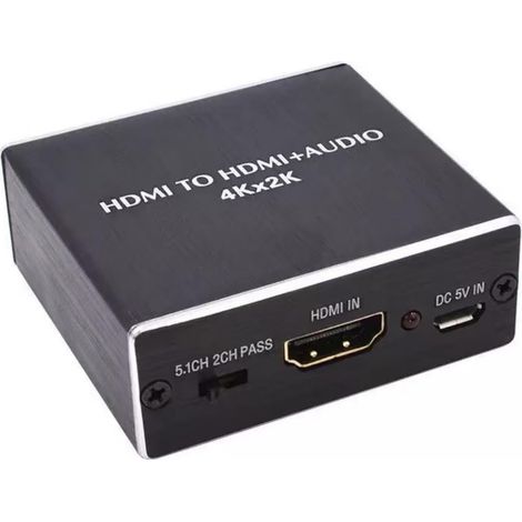 Hdmi Audio Extractor - 4k@30hz - Spdif Y 3 5mm Stereo - Para Ps4 Xbox Blu Ray Streaming - 1 Unidad (1/5)
