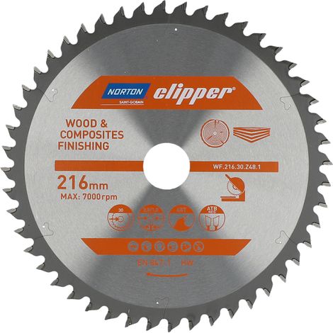 Lame carbure Finition 216x2.8/1.8x30 Z48 NORTON CLIPPER - 70184608099