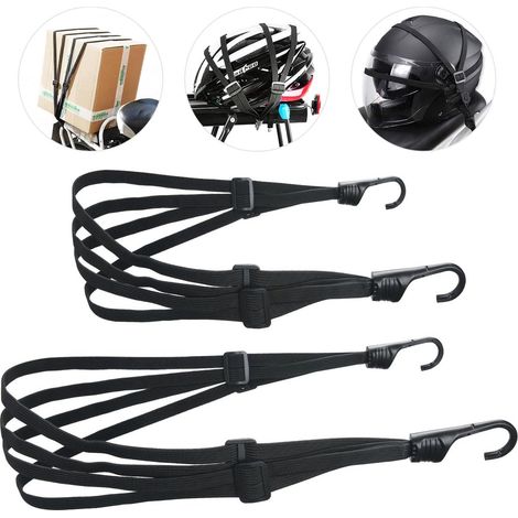Lot de 2 sangles d'arrimage élastiques - Sangle de chargement pour porte-vélos et motos - Sangles d'arrimage haute élasticité - Convient aux vélos (1/5)