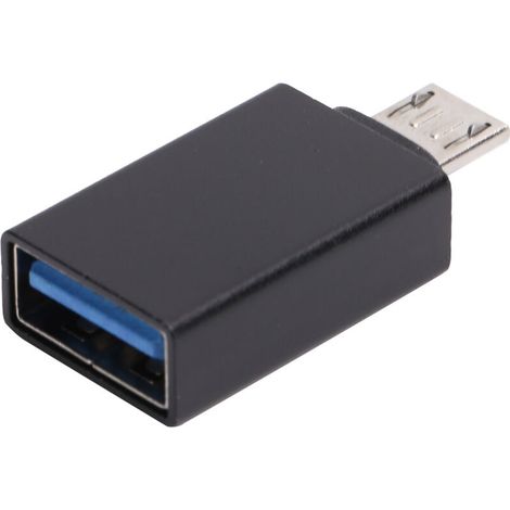 Micro-USB-OTG-Adapter für Android, Datenübertragung und Schnellladung, Schwarz (1/5)