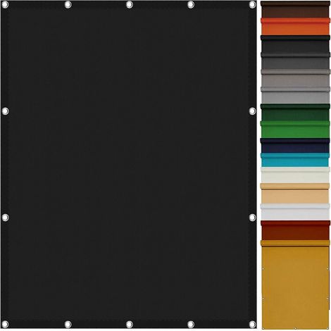 1 Voile d'ombrage Rectangulaire 3x3m Polyester Noir Résistant UV pour Jardin Terrasse Patio