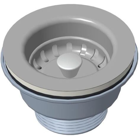 85mm sink plug with stainless steel fixing elements and PVC sealing ring for drain plug in various sink installations (1/5)