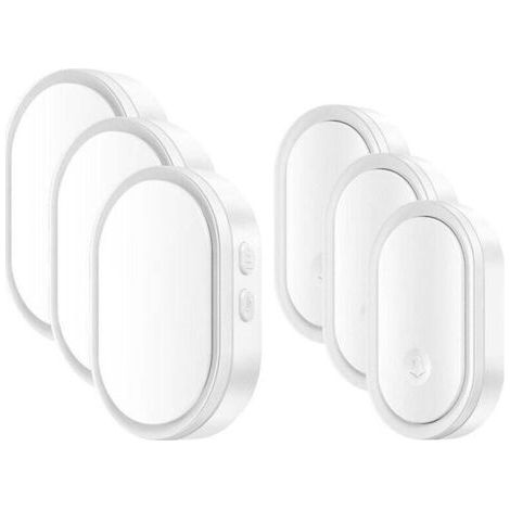Sonnette LED intelligente pour la maison, 3 sonnettes, 3 boutons, 5pcsblanc (1/4)