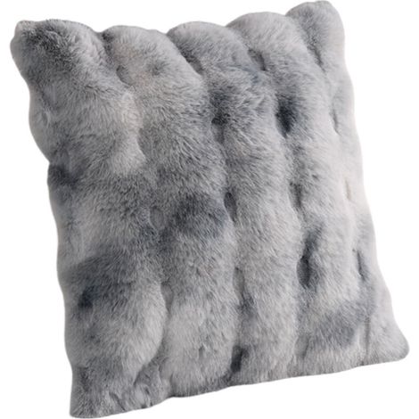 Lot de 2 coussins décoratifs en peluche imitation lapin, coussins pour canapé, coussins de tête de lit et coussins double usage (1/5)