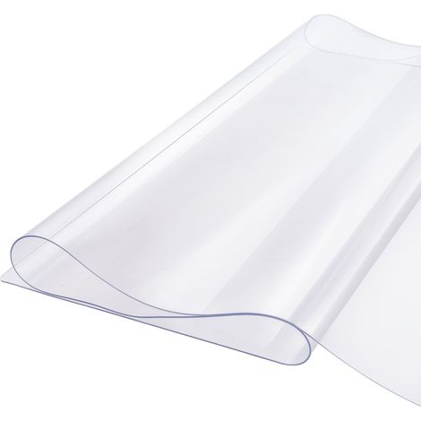 Nappe plastique transparente 24 x 96 pouces, protection de table PVC épaisse 1,5 mm, facile à nettoyer pour bureau et salle à (1/5)