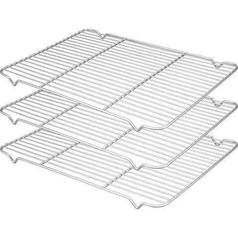 Grille de refroidissement en acier inoxydable Outils de cuisine antirouille à lignes fortes (40X30cm) 3pcs (1/5)
