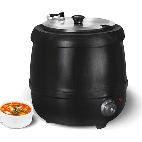 Electric Soup Pot Soup Warmer with Hinged Lid, Stainless Steel Stock Pot, Adjustable Temperature 30-85°C for Restaurant, Buffet and Catering (1/5)