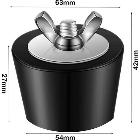 Accessoires de piscine (63 mm) 1 pièce Bouchon d'hivernage de piscine en caoutchouc noir de haute qualité avec vis en acier inoxydable Bouchon d'expansion d'hiver noir Bouchons de piscine (1/5)