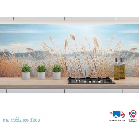 Crédence : Herbes et lac - Couleur Vert olive foncé - Alu composite - 60 - 120 (1/3)