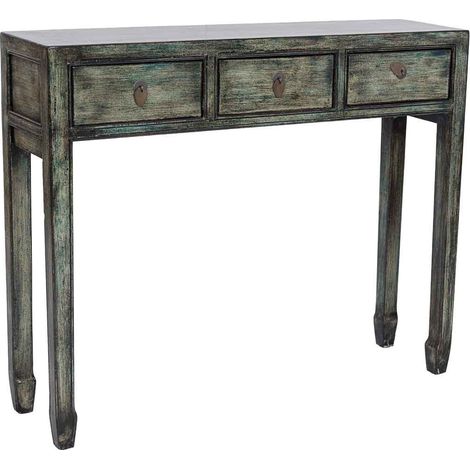 Recibidor de madera azul 104x27x85h cm (1/5)