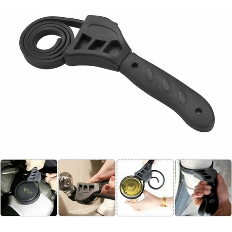 VURAHOME - Clef À Sangle En Caoutchouc 500Mm Clé À Sangle Desserrage Filtre Antidérapant Sangle Cle A Molette Anti-Usure Réglable Pour Décapsuleur Outils De Réparation De Voiture Filtre À Huile Outils (1/5)
