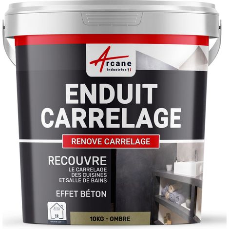 Putz für Fliesen - Fliesen verputzen - Betonbeschichtungs-Effekt - RENOVE CARRELAGE - Schatten - Kit 10kg - 6.5m² für 2 Schichten