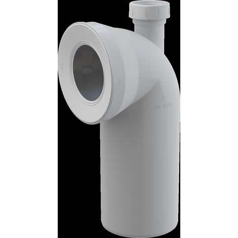 Alcadrain A90-90P40A coude de raccordement WC 90° avec connecteur raccord DN40 (1/2)