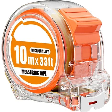 Mètre ruban en acier inoxydable avec boîtier transparent 300/500/750/1000 cm de longueur au choix pour la menuiserie Règles de mesure pour la construction Ruban haute visibilité (1/5)