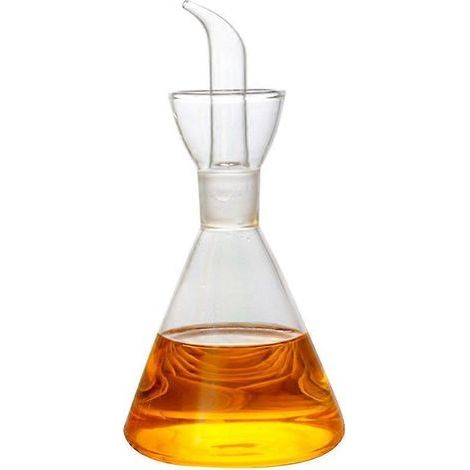 Bouteille distributeur d'huile d'olive en verre avec bec verseur compte-gouttes, 125 ml (1/2)