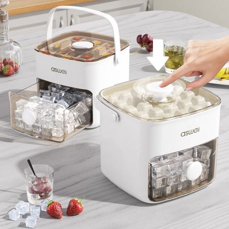 Stampo per ghiaccio a pressione - Portatile - 48 cubetti di ghiaccio - Uso domestico