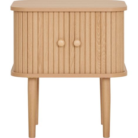 Nikko - Comodino con 2 ante in MDF e pino naturale 45x40x50 cm