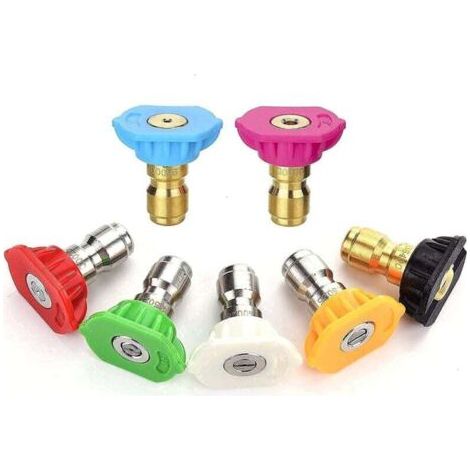 Embouts de buse de pulvérisation de nettoyeur haute pression à plusieurs degrés, kit de buse à connexion rapide du deuxième étage