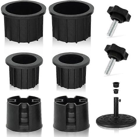 Lot de 8 bouchons et capuchons pour pied de parasol - Pièces de rechange pour pied de parasol de terrasse (1/5)