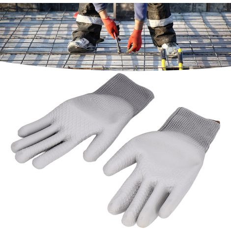 XL-Arbeitshandschuhe aus PU-Gummi mit Lederbesatz an der Handfläche und Ananas-Muster. Rutschfest und extrem abriebfest. (1/5)