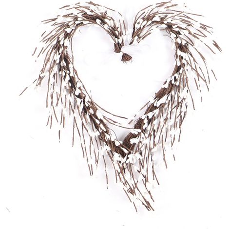 Couronne florale blanche en forme de cœur pour la Saint-Valentin, décoration murale pour le salon. (1/5)