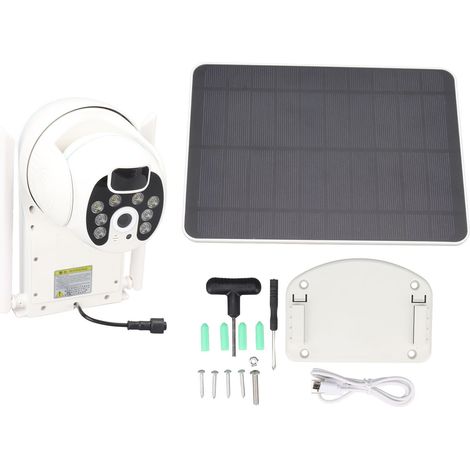Caméra de surveillance solaire extérieure 1080P, installation facile, sans fil 2.4GHz, pour jardin. (1/5)