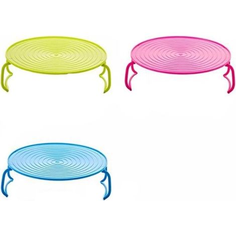 1 Pcs Double Support Assiette Micro-Ondes Plateau Assiette Grille Plat en Plastique Grille Four Plateau (1/4)