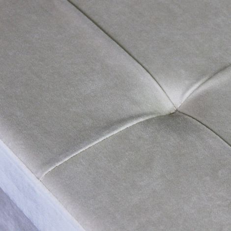 Pouf contenitore rettangolare velluto beige dimensioni 76x38x38 cm arredo salotto design elegante e funzionale (1/5)