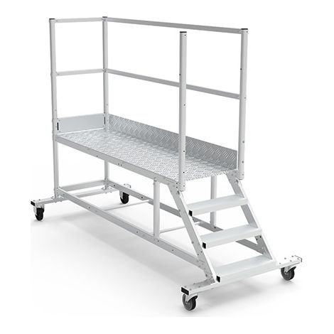 Piattaforma con ruote 4 gradini - Altezza massima di lavoro 2.80m - PTF204D-RS