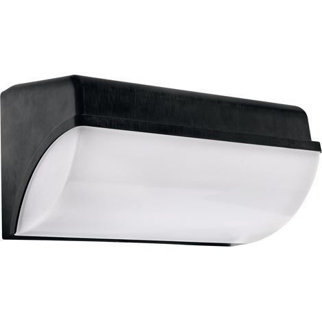 Lámpara de pared para jardín Ideus, blanca, negra, con fuente LED integrada de 10 W, 1 unidad. (1/2)