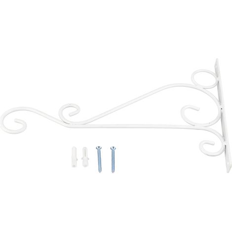 2 Supports Muraux pour Plantes en Alliage d'Aluminium - Porte-Pots Suspendus Blancs 20,5x30 cm / Lot de 2 (1/5)