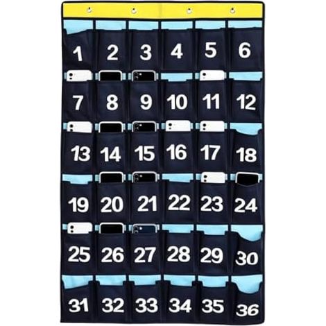 Numbered Organizer Pocket Chart, 36 Slot Wall Storage Pocket Door Holder (1/5)