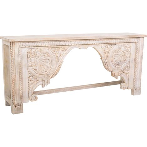 Recibidor de madera acabado artesanal 188x43x85