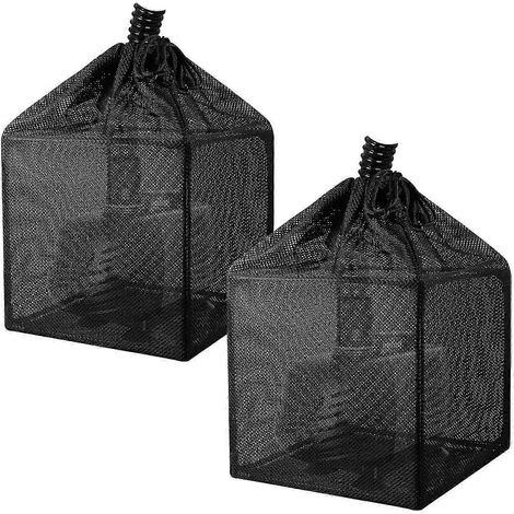 Sac de filtration pour bassin avec cadre et maille cubique anti-colmatage, adapté aux aquariums extérieurs et aux bassins à poissons, lot de 2. (1/5)