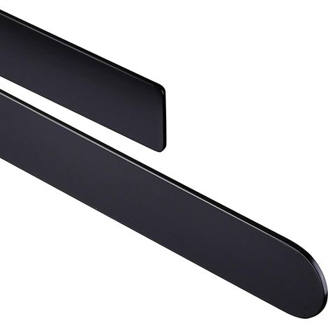 Toallero de baño de acero inoxidable negro, adhesivo, 37 cm (1/4)