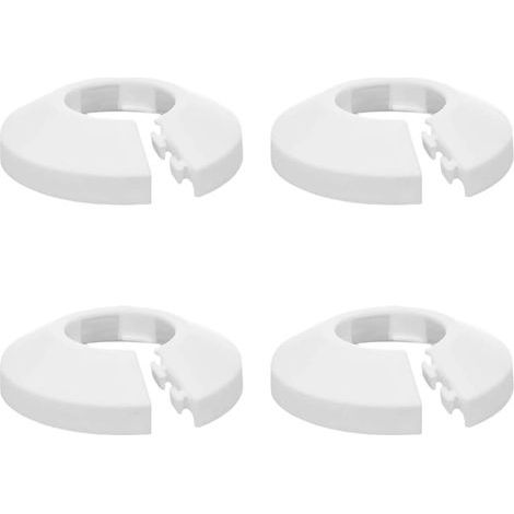 Set of 4 pipe covers, PP plastic, 15 mm diameter, for radiators and heaters (1/5)