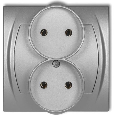Logo Doppelsteckdose 2x(2P) silbermetallic 7LGPR-2